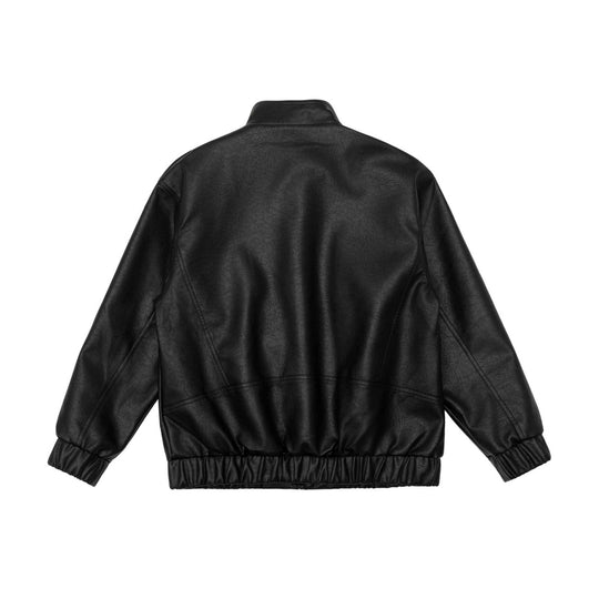 Herren Lederblouson im Pilotenstil mit Funnelkragen und Schulterklappen Shop Nory