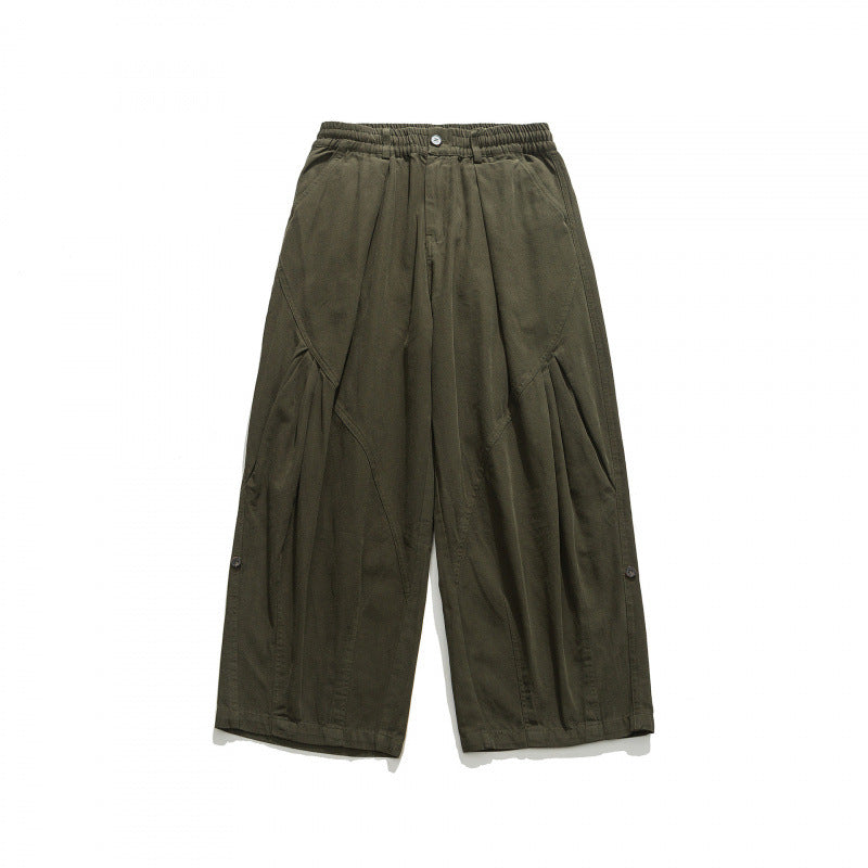 Unisex Weite Plissee-Culottehose mit elastischem Bund, tiefen Eingrifftaschen und legerer 3/4‑Länge Shop Nory