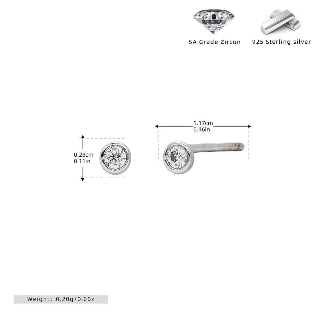 Damen Ohrstecker aus 925 Sterling Silber mit funkelnden 5A Zirkonsteinen Shop Nory