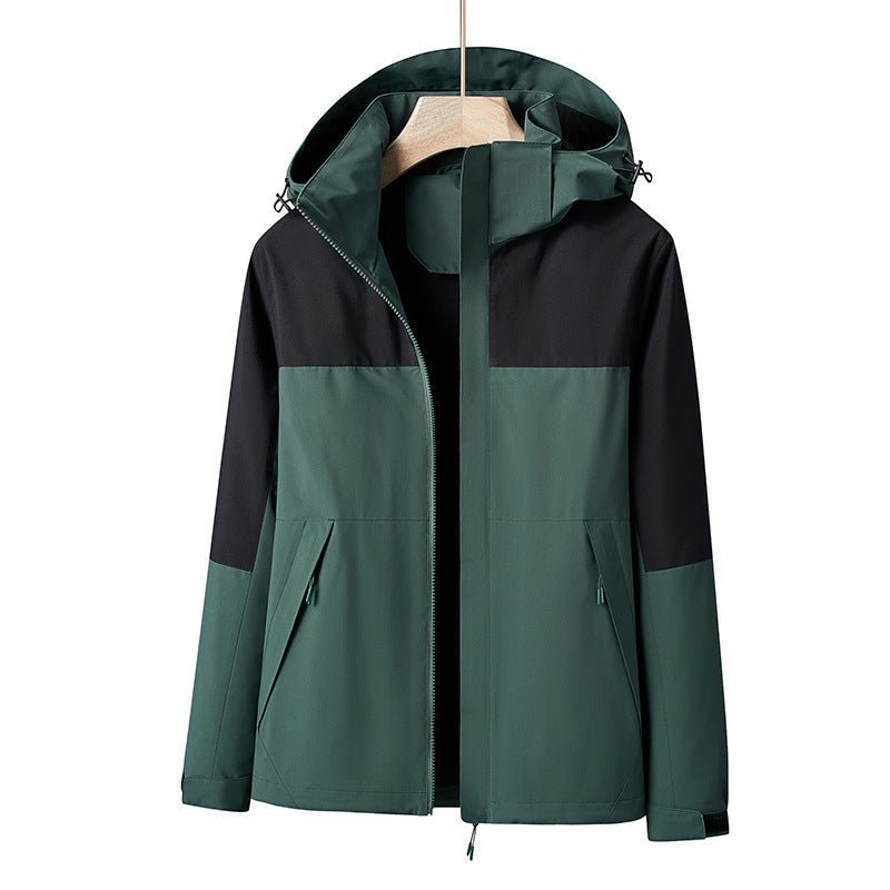 Herren Leichte winddichte Softshell-Regenjacke mit Kapuze und Kontrastbesatz Shop Nory