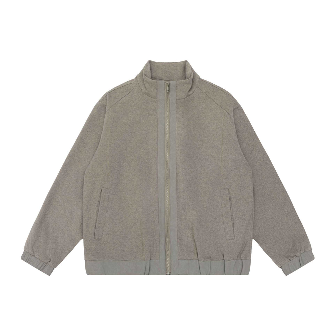 Unisex Kurzjacke im Boxy Cut aus Wollmix mit Funnelkragen und Reißverschluss Shop Nory