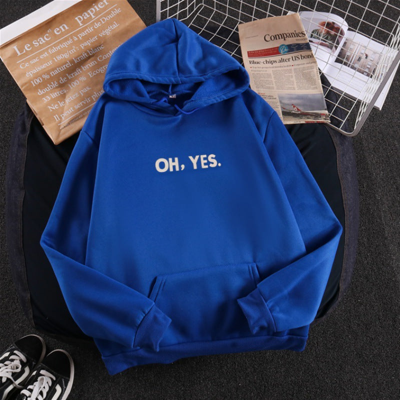 Damen nan Kapuzenpullover mit weichem Innenfutter, Kängurutasche und dezentem Frontprint Shop Nory