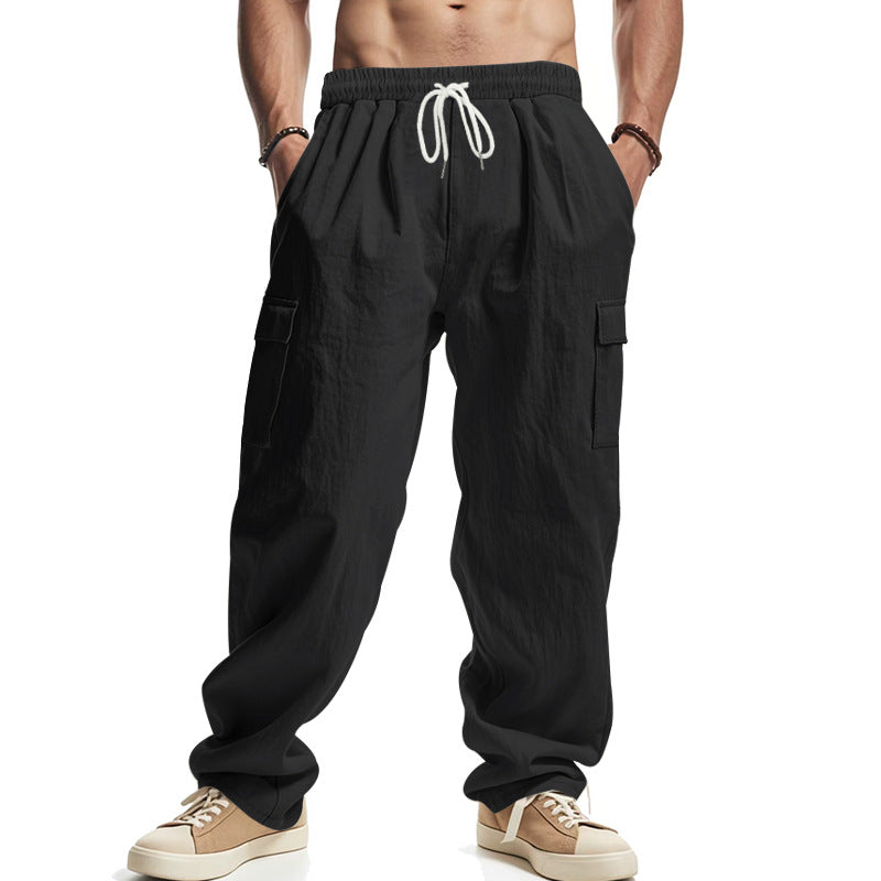 Herren lockere Cargohose mit elastischem Bund und praktischen Seitentaschen