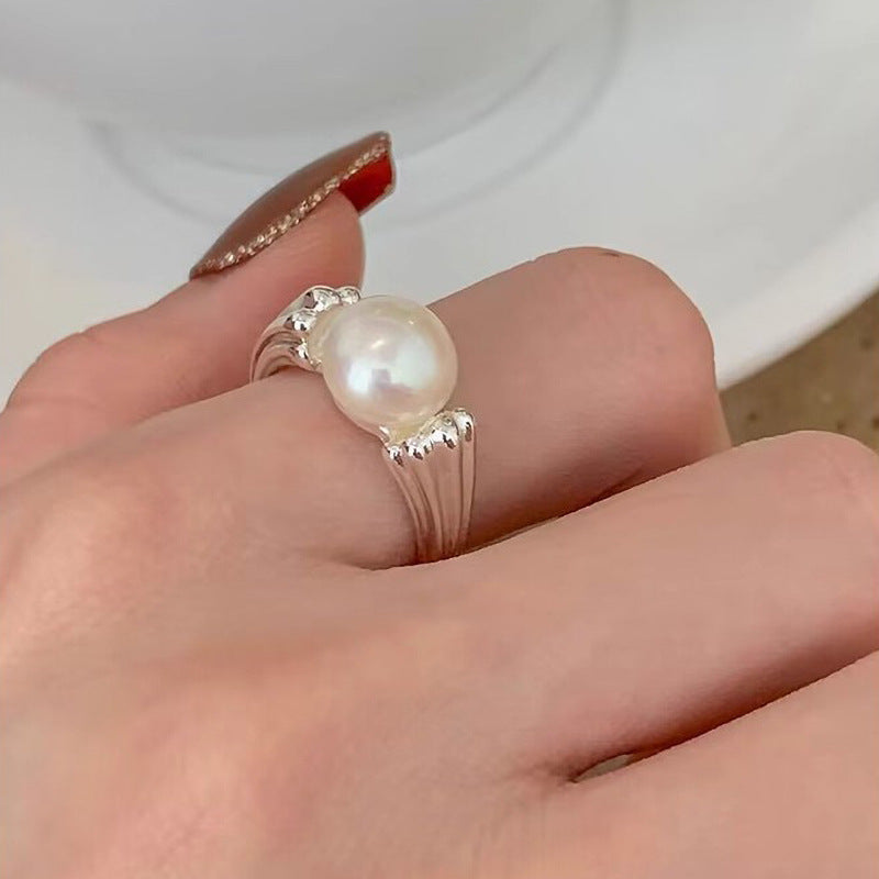 Damen Silberring mit einzigartigem Perlen-Design Shop Nory