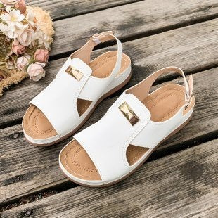 Damen Komfortable Sandalen mit verstellbarem Riemendesign Shopnory