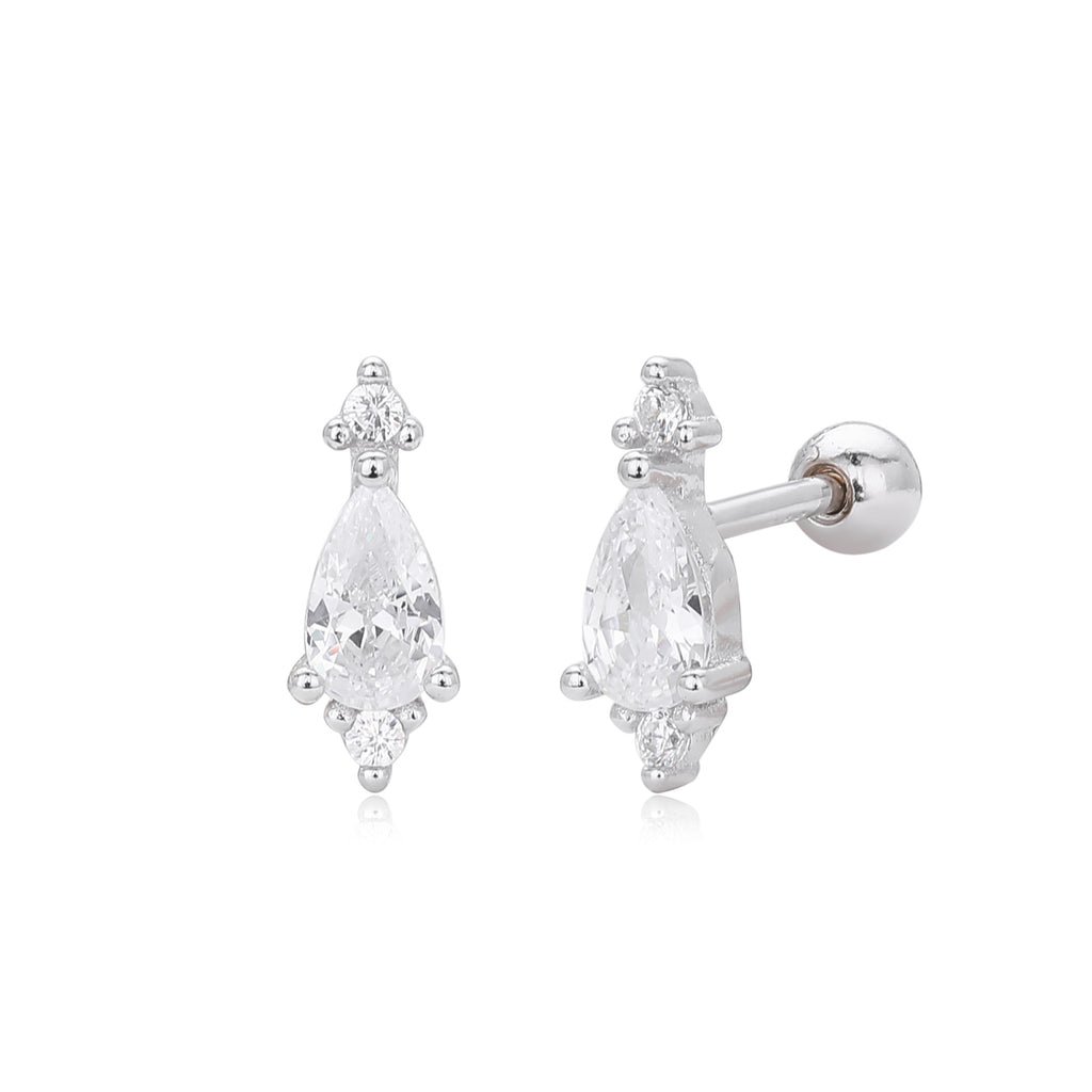 Damen Ohrstecker mit luxuriösem Tropfen-Design aus 925 Sterling Silber und funkelnden Zirkonsteinen Shop Nory