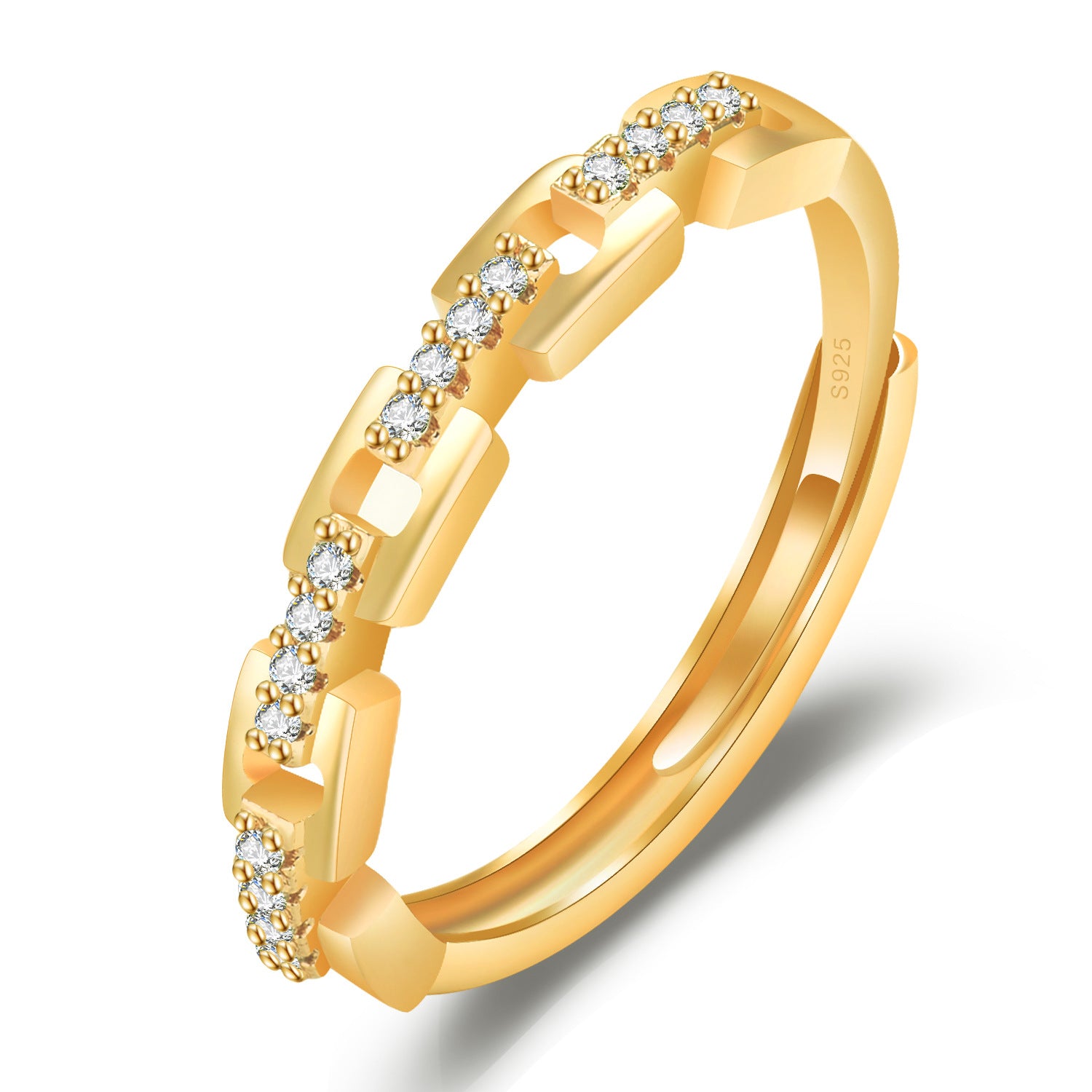 Damen Eleganter Ring aus hochwertigem 925er Silber mit funkelndem Zirkonia-Besatz Shop Nory
