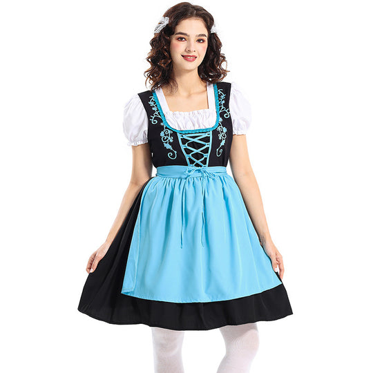Damen nan traditionelles Dirndlkleid mit dekorativer Schnürung und abnehmbarer Schürze Shop Nory