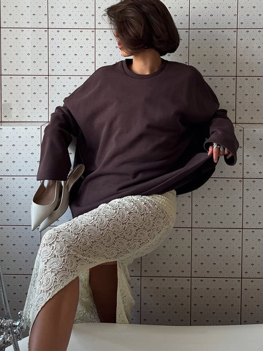 Damen Oversized Sweatshirt mit Raglanärmeln & extra langem Lounge‑Schnitt Shop Nory
