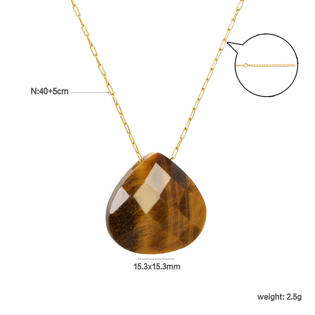 Damen Halskette mit funkelndem Tropfenanhänger und goldplattiertem Edelstahl Shop Nory