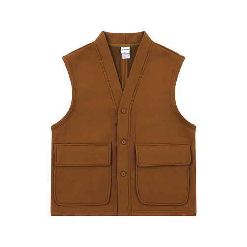 Unisex Utility‑Weste mit V-Ausschnitt, großformatigen Klappentaschen und Knopfleiste Shop Nory