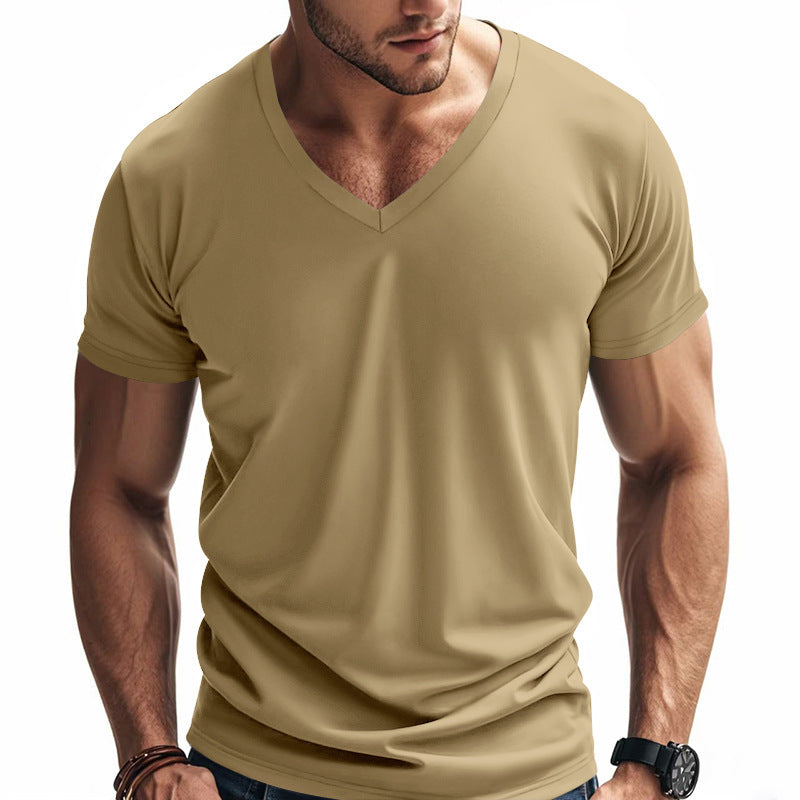Herren Funktions-T-Shirt mit V-Ausschnitt aus atmungsaktivem Material