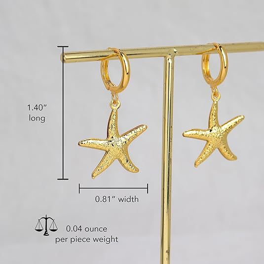 Damen Ohrhänger mit maritimem Sternen-Design und eleganter Oberflächenstruktur Shop Nory
