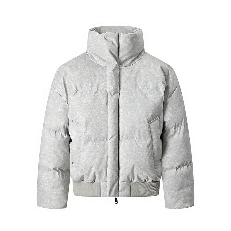 Herren Kurze wattierte Steppjacke mit hohem Stehkragen und matter Strukturoptik Shop Nory