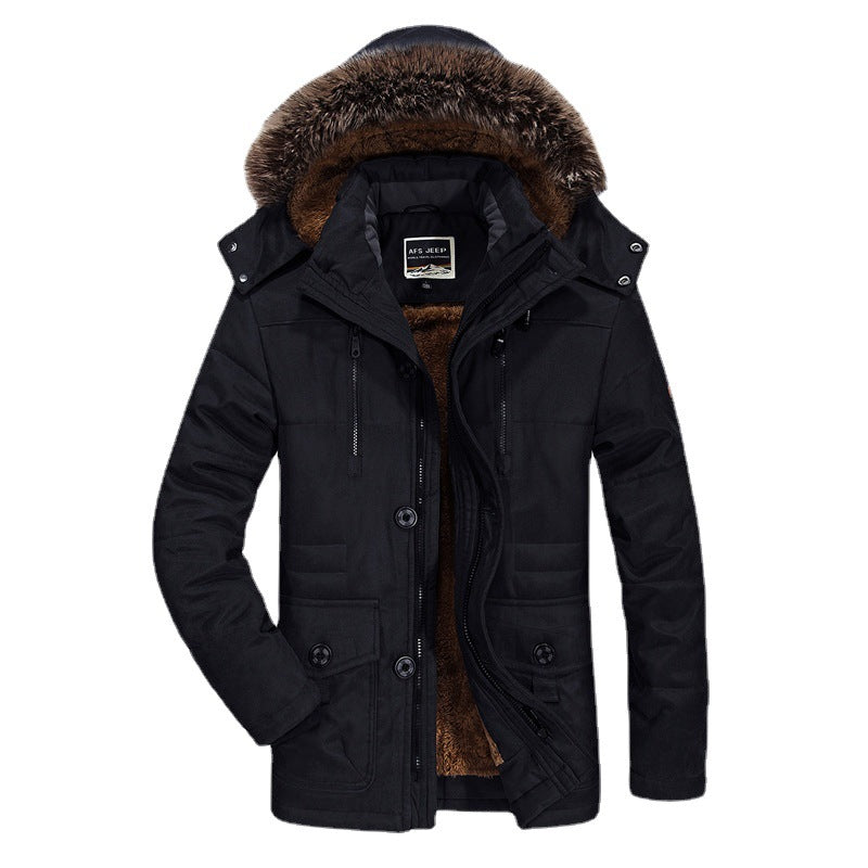 Herren hochwertiger Winterparka im Canvas‑Style mit abnehmbarem Kunstfellkragen und Thermofutter Shop Nory