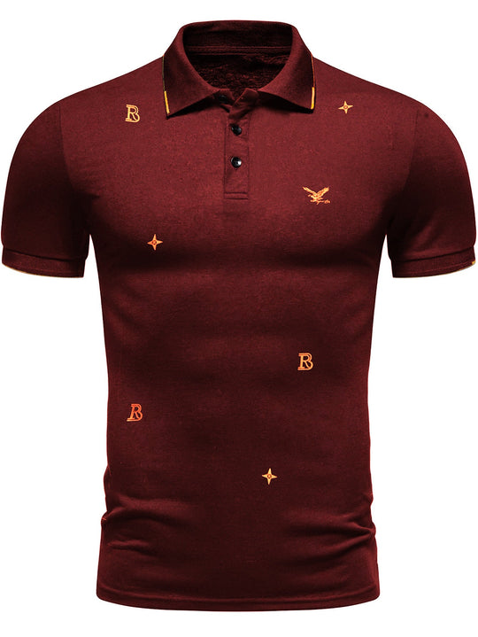 Herren Polohemd mit modischem Stickdesign und hochwertigem Stoff