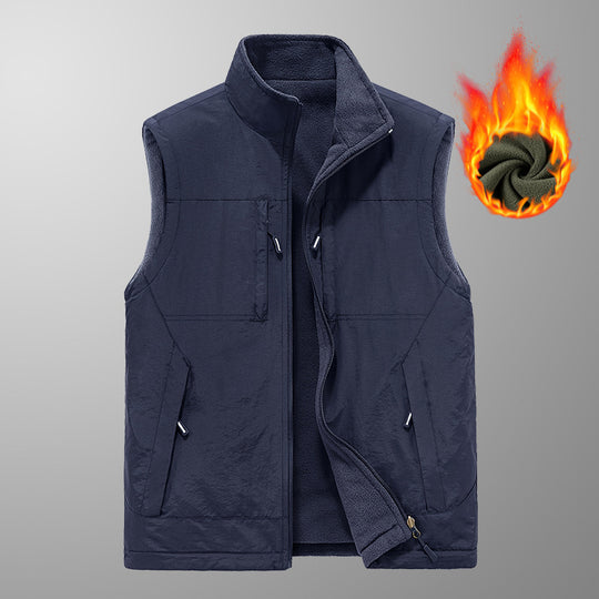 Herren wattierte Thermo-Fleece Weste mit wasserabweisender Nylon‑Shell und hohem Stehkragen Shop Nory
