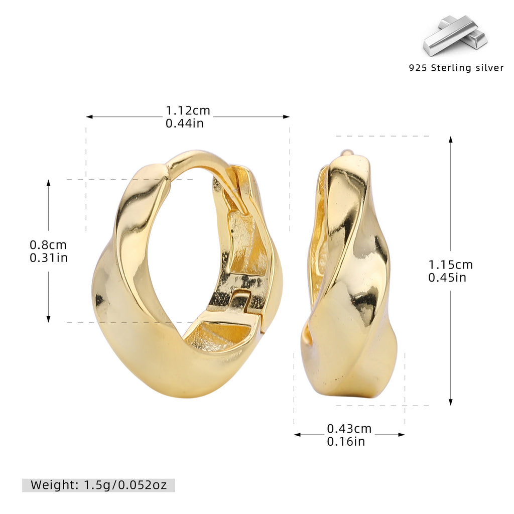 Damen Creolen im modernen, geschwungenen Design aus 925er Sterlingsilber Shop Nory