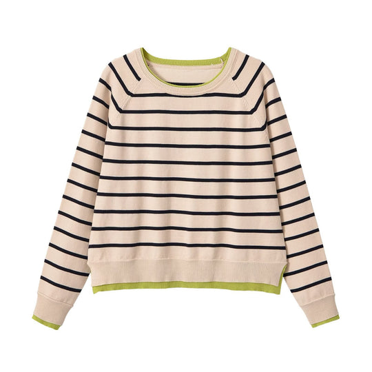 Damen Feinstrick-Pullover mit Lagenoptik, Rundhalsausschnitt und Raglanärmeln Shop Nory