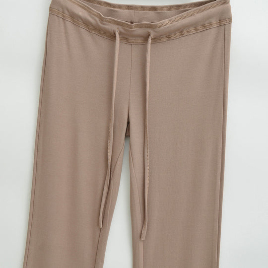 Damen Fließende Jersey-Hose mit hohem Bund, Kordelzug und ausgestelltem Bein Shop Nory