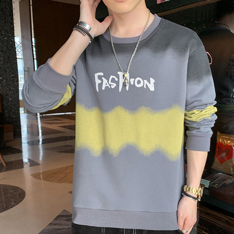 Herren Oversize Sweatshirt mit Batik-Wellenprint und Statement-Logo Shop Nory