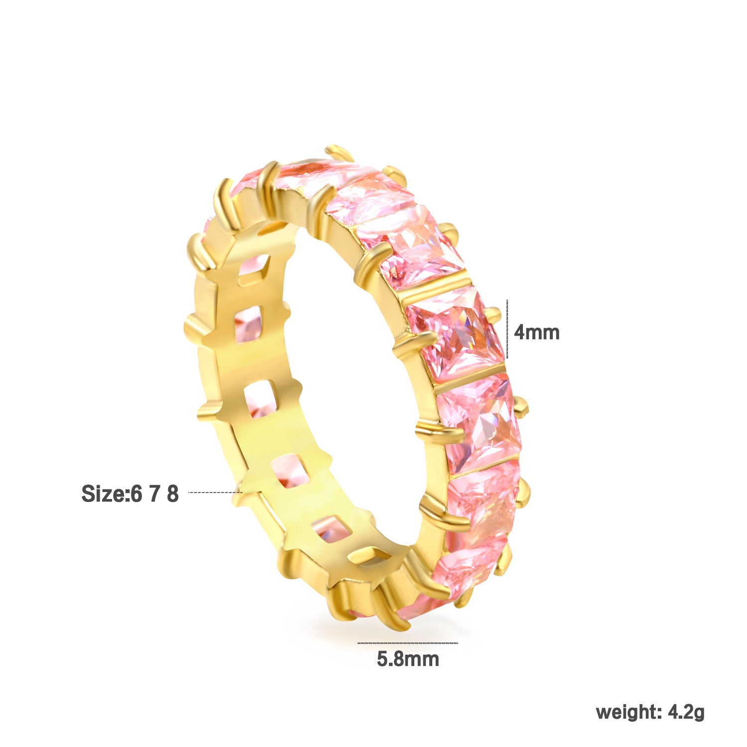 Damen Ring mit funkelnden Zirkonia aus hochwertigem Edelstahl Shop Nory