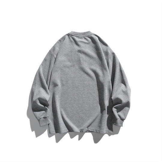 Unisex Oversize Waffel-Henley mit Raglanärmeln und Brusttasche Shop Nory