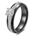 Damen Ring mit funkelndem Zirkonia-Besatz und elegantem Finish Shop Nory