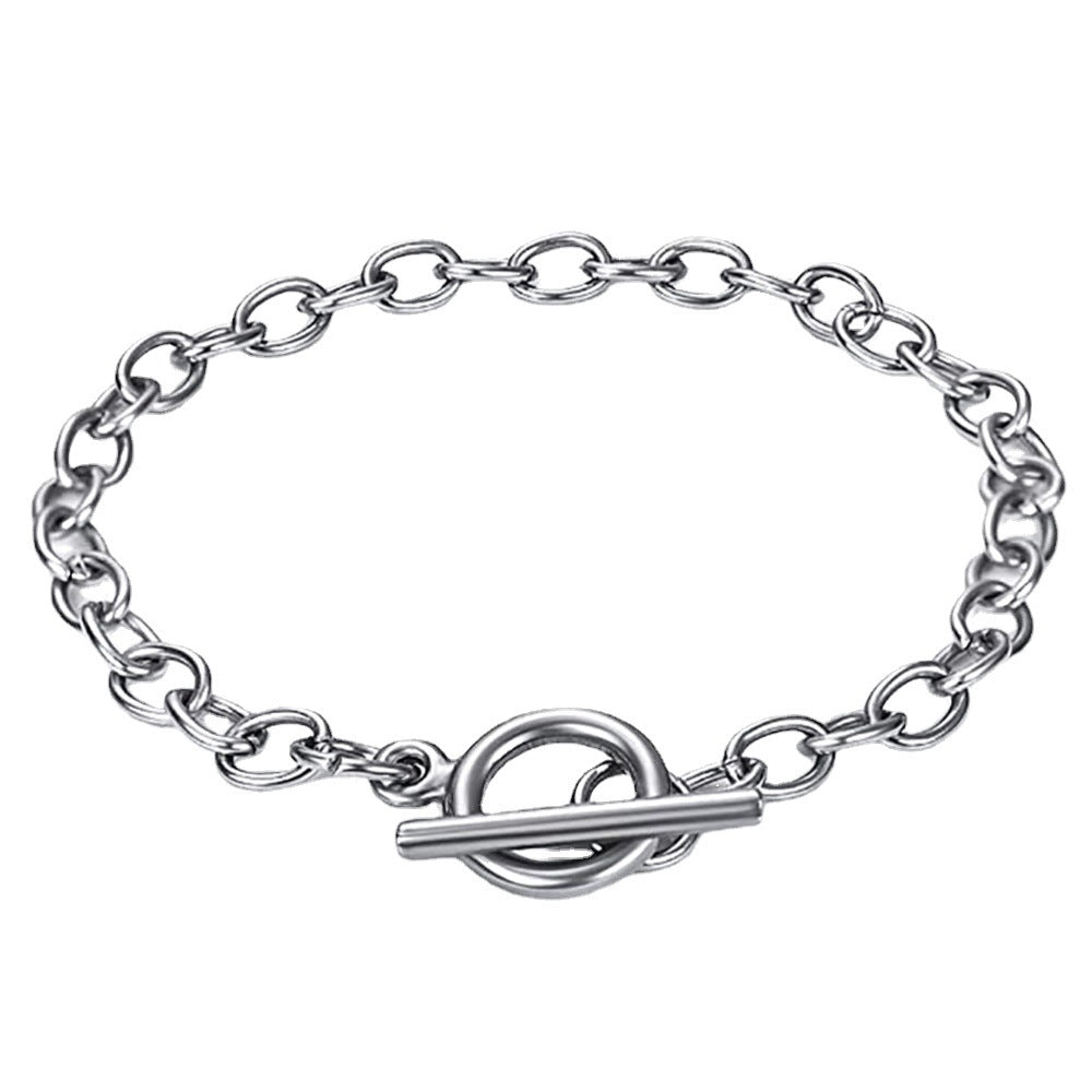 Damen Edelstahlarmband mit modernem Kettendesign und stilvollem Toggle-Verschluss Shop Nory