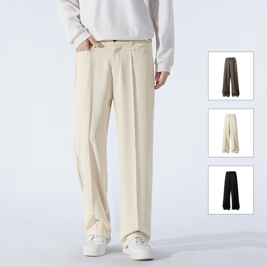 Herren Weite Crêpe‑Hose mit Bundfalte und gerader Bügelfalte Shop Nory
