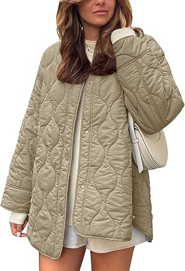 Damen Steppjacke im Oversize Design mit gewölbter Steppung und seitlichem Schlitz Shop Nory