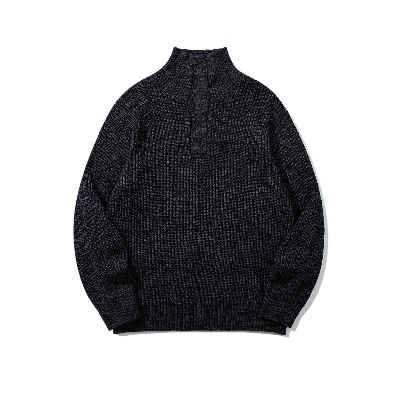 Unisex Grobgestrickter Halfzip-Pullover mit Stehkragen und markanter Rippenstruktur Shop Nory