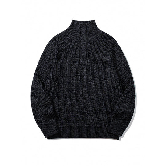 Unisex Grobgestrickter Halfzip-Pullover mit Stehkragen und markanter Rippenstruktur Shop Nory