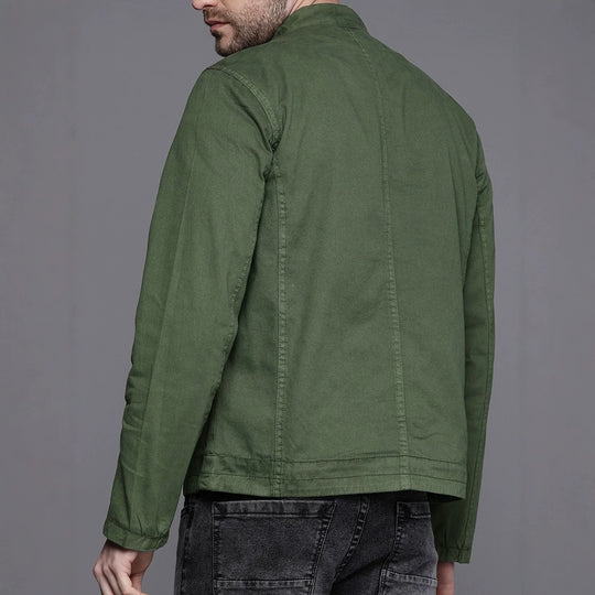 Herren Modische Übergangsjacke mit Reißverschluss und Taschen