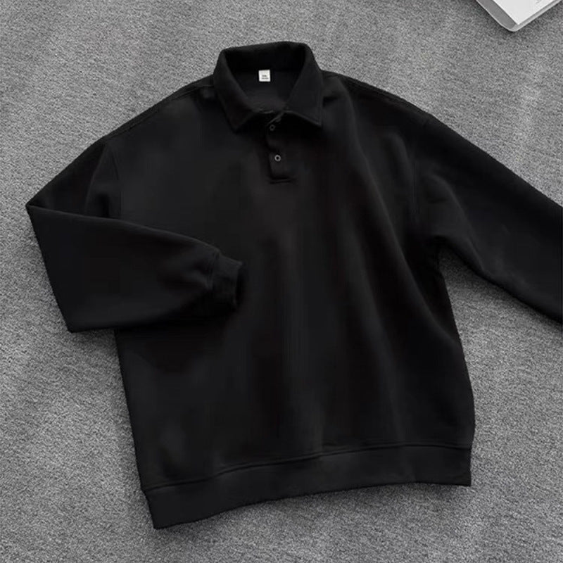 Herren Poloshirt-Sweatshirt mit Hemdkragen und Oversize-Schnitt Shop Nory