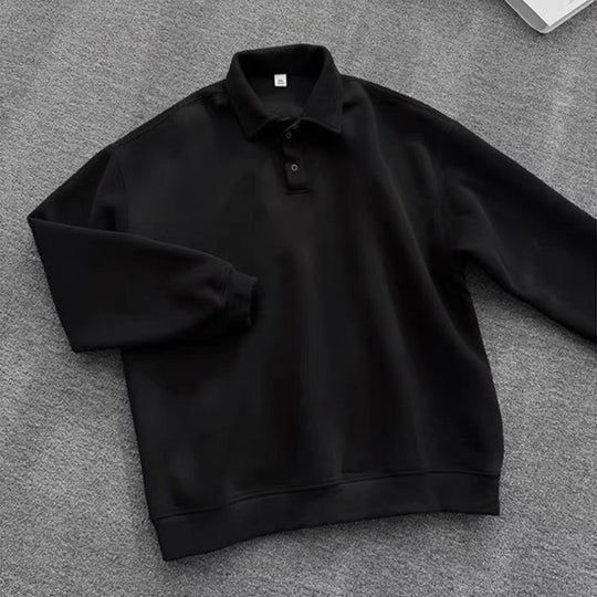 Herren Poloshirt-Sweatshirt mit Hemdkragen und Oversize-Schnitt Shop Nory