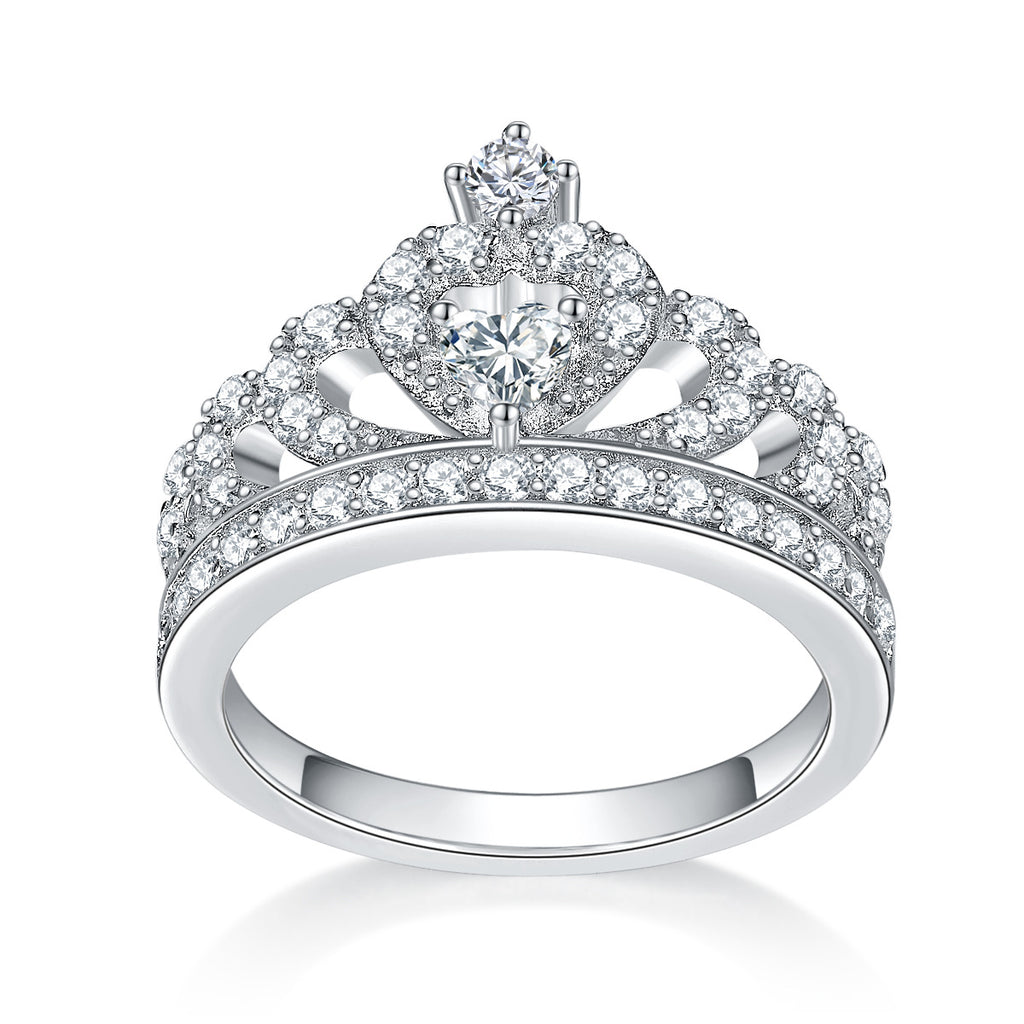 Damen Kronenring mit funkelnden Zirkonia-Steinen Shop Nory