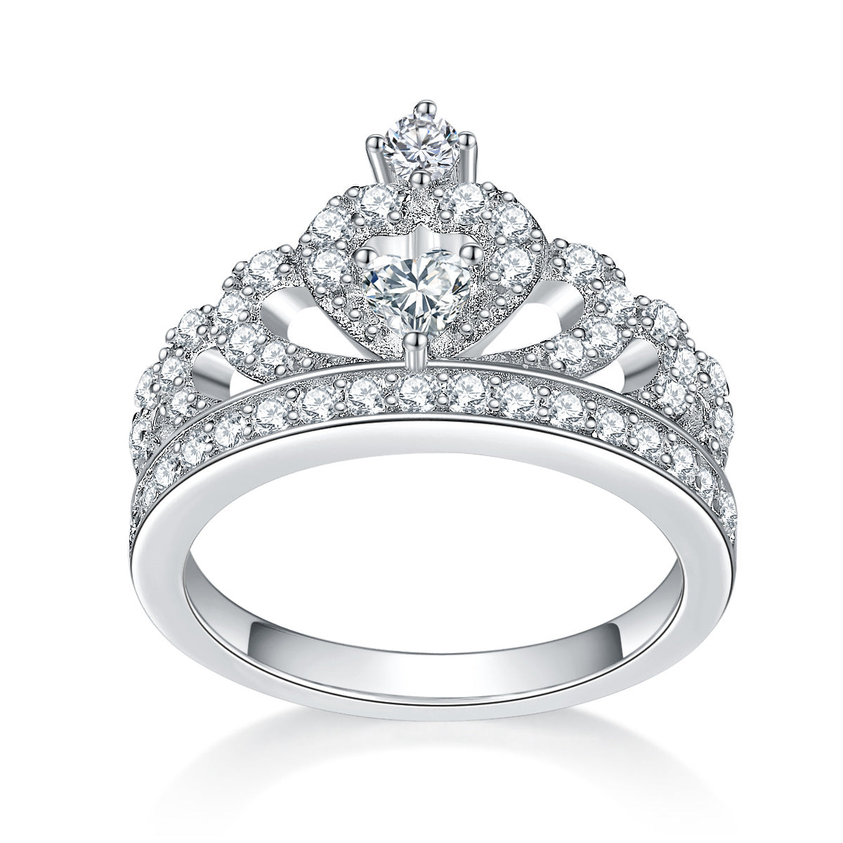 Damen Kronenring mit funkelnden Zirkonia-Steinen Shop Nory