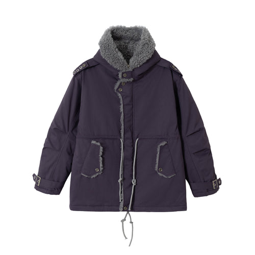 Damen Kurzparka mit Teddyfutter, Tunnelzug und Schnallenärmeln Shop Nory