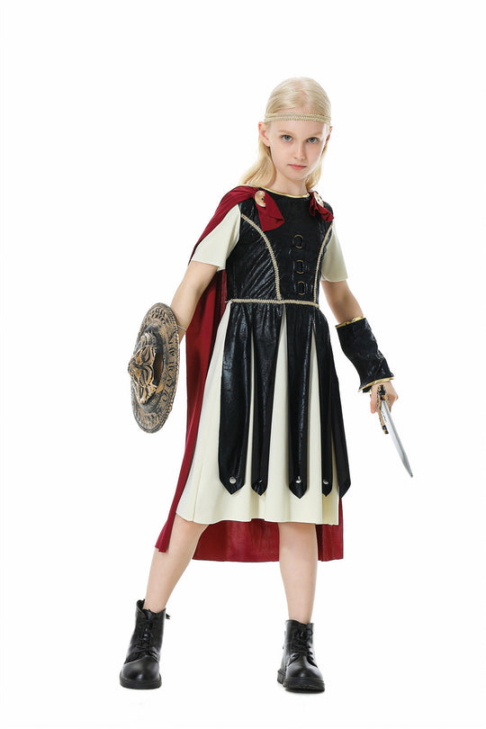 Mädchen Gladiatorinnenkostüm mit Umhang und Accessoires Shop Nory