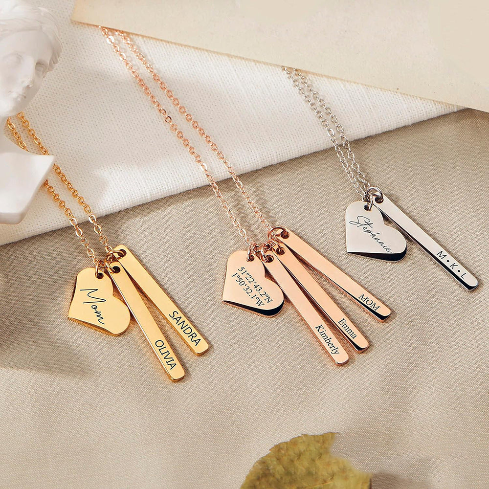 Damen Halskette mit personalisierbarem Herz- und Anhänger-Set Shop Nory