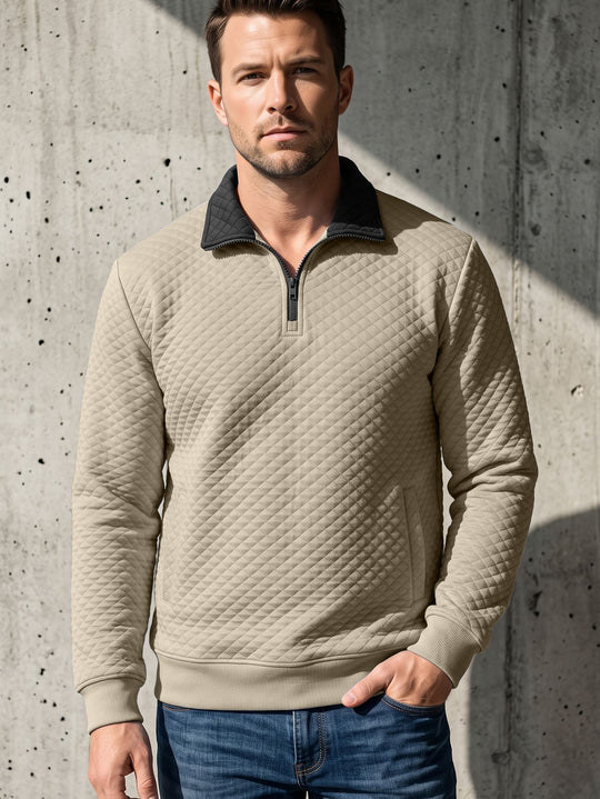 Herren Stepppullover mit Troyerkragen und Halbzip Shop Nory