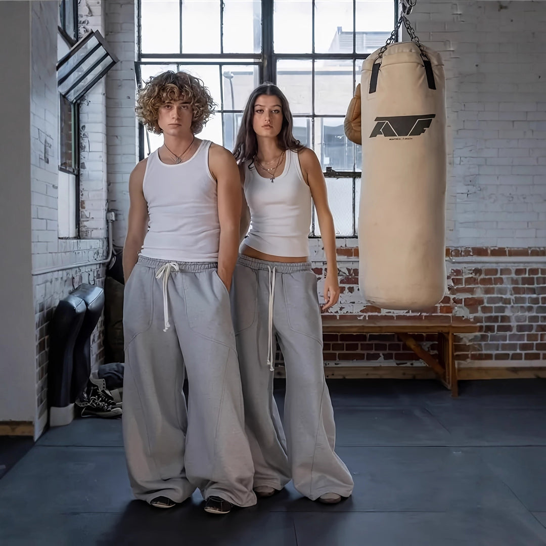 Damen Extraweite Lounge-Jogginghose mit hohem Bund, Kordelzug & geformten Kniepanelen Shop Nory