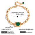 Damen Armband mit grünem Kristallanhänger und wasserfestem Design Shop Nory