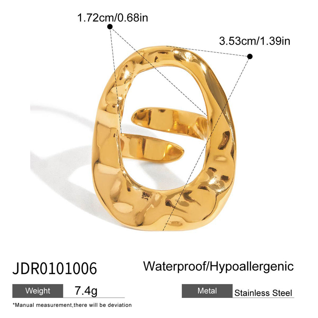 Damen Offener Ring mit kunstvollem Design aus hypoallergenem Edelstahl Shop Nory