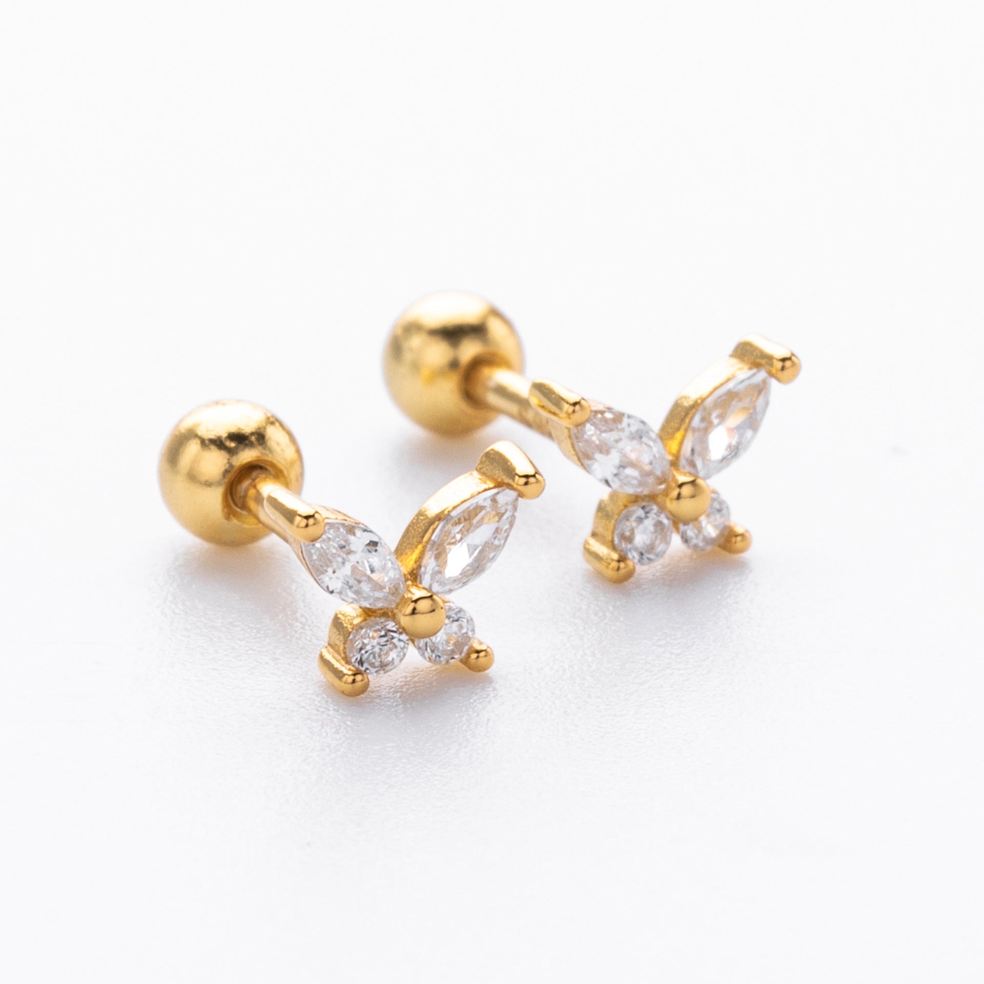 Damen Ohrstecker im eleganten Schmetterlingsdesign aus 925 Sterling Silber Shop Nory