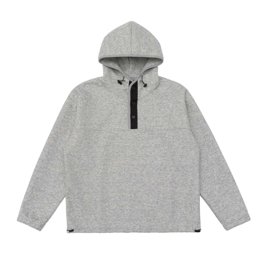 Unisex Oversize Fleece-Halbzip Hoodie mit Knopfleiste, Kordelzug und Kängurutasche Shop Nory