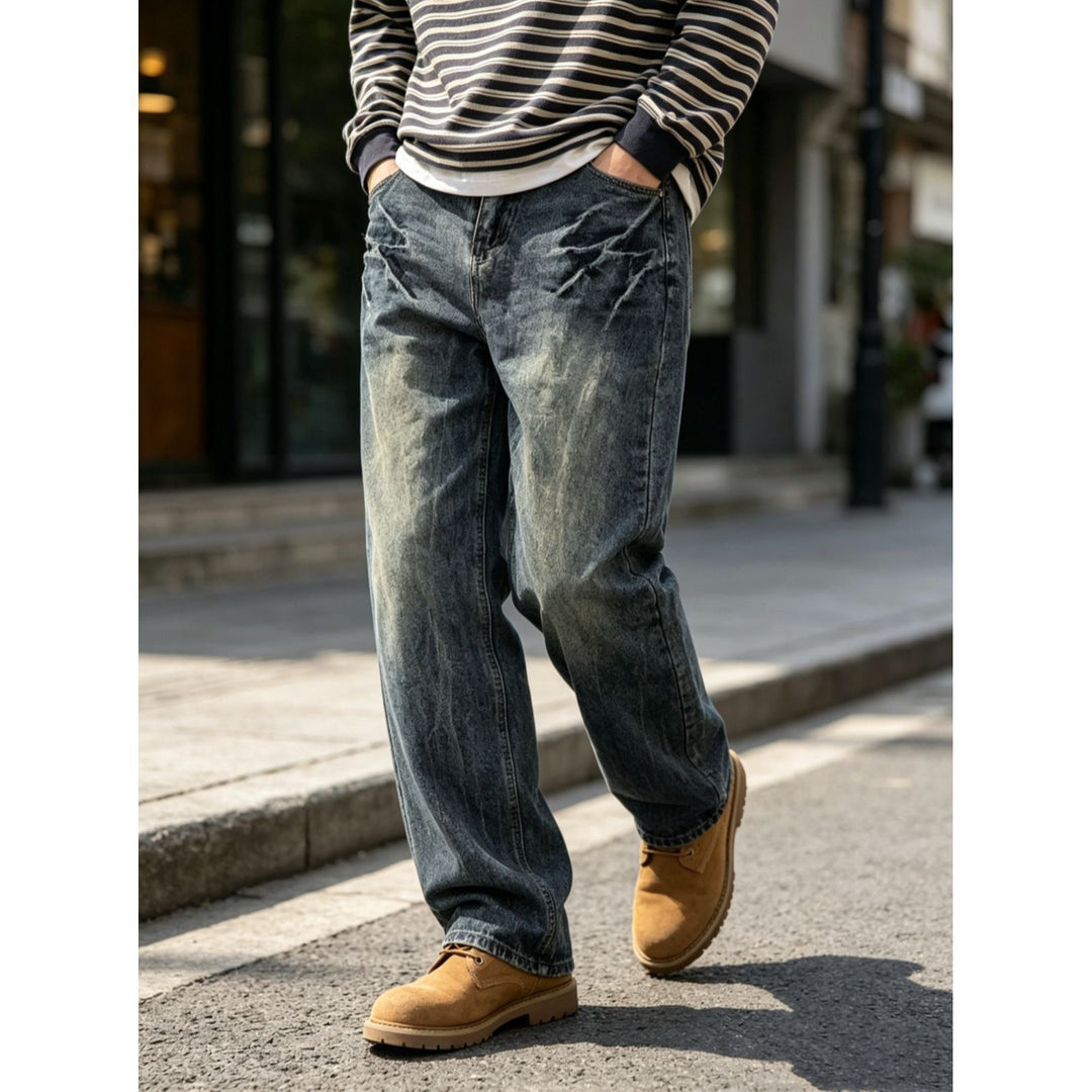 Herren Bequeme und lässige Weit geschnittene Jeans Shop Nory