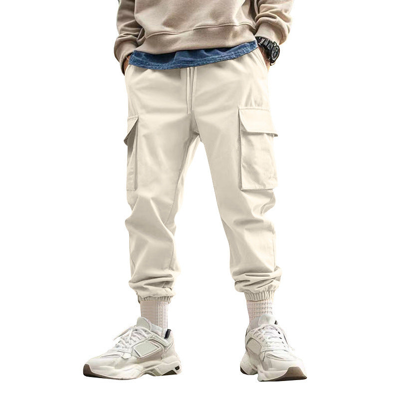 Herren Tapered Cargo-Jogginghose mit Kordelzug, aufgesetzten Klappentaschen und elastischen Bündchen Shop Nory