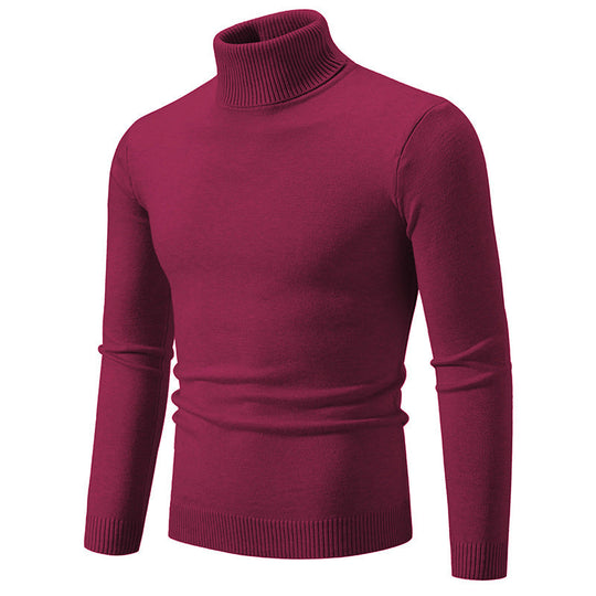 Herren nan taillierter Rollkragenpullover aus feinem Feinstrick mit geripptem Kragen